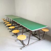 Industrial vintage school picnic 8 seat canteen dining table picknick tafel