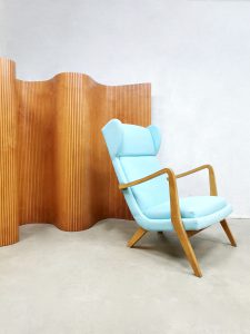 midcentury Danish design wingback chair lounge oorfauteuil