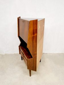 midcentury design corner cabinet chest of drawers bar rosewood ladekast hoekkast