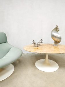vintage marble coffee table oval salontafel