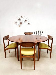 Vintage Danish design extendable rosewood dining table eetkamertafel