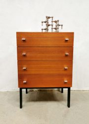 Vintage teak cabinet chest of drawers ladekast Pierre Guariche voor Meurop