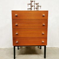 Vintage teak cabinet chest of drawers ladekast Pierre Guariche voor Meurop
