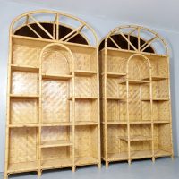 midcentury etagere bamboo wall unit kast bamboe wandkast