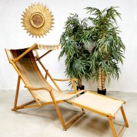 Vintage design folding beach pool chair strandstoel 'multi stripes'