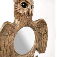 Frans vintage spiegel goud uil owl mirror design sixties jaren 60