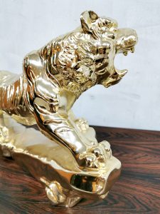 golden tiger vintage panter decoration statue gold