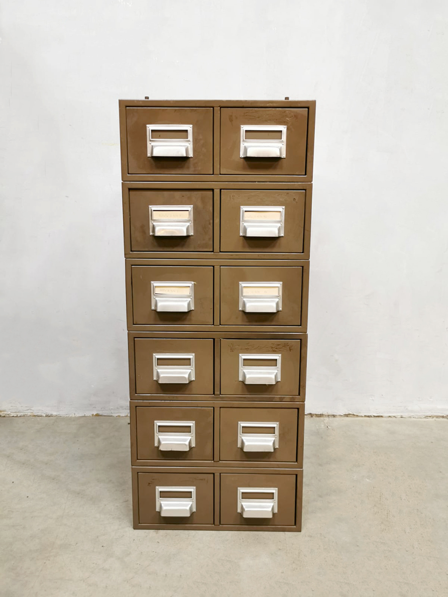 Verbaasd hanger Toegeven Industrial metal filing chest of drawers archief ladekast 'Addressograph' |  Bestwelhip
