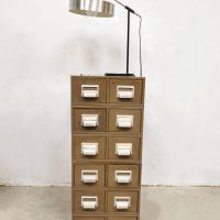 Vintage metal industrial file cabinet chest of drawers archief ladenkast 'Addressograph'
