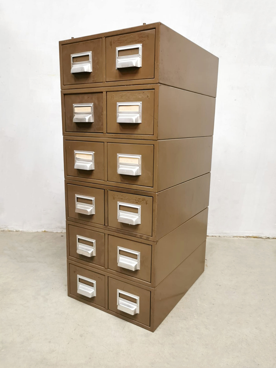 Fauteuil medeleerling aanraken Industrial metal filing chest of drawers archief ladekast 'Addressograph' |  Bestwelhip