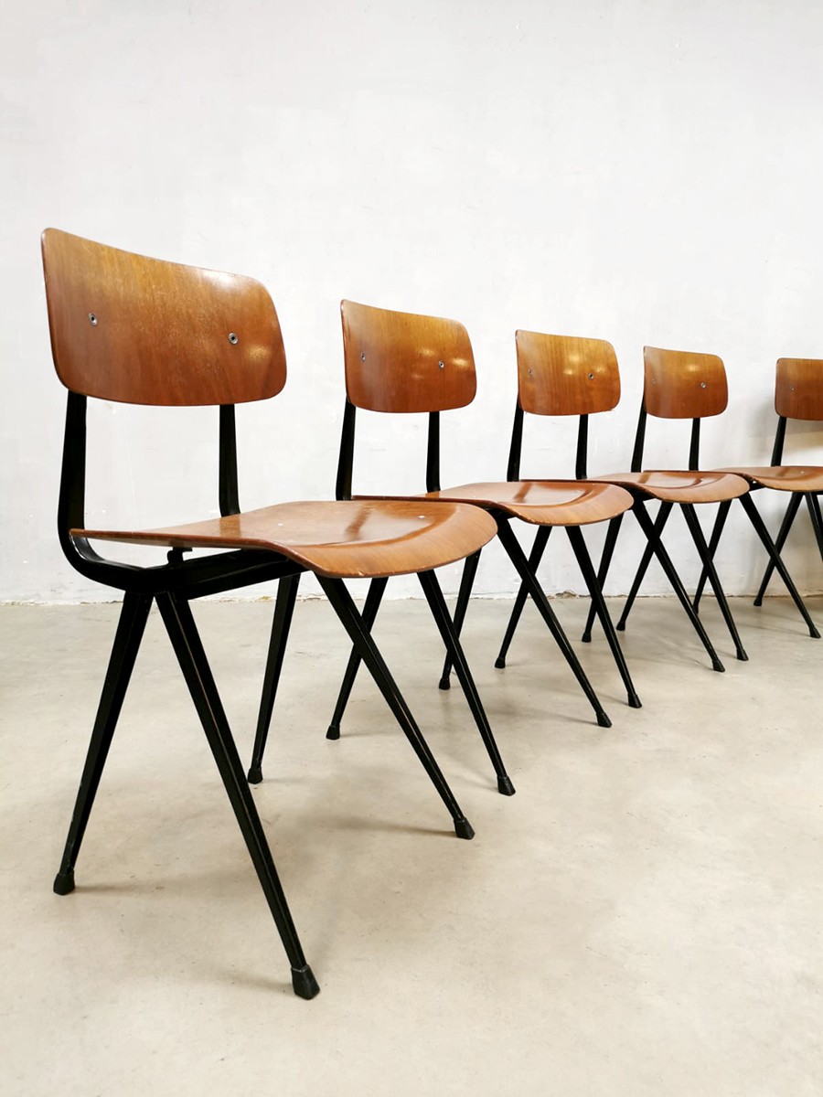 ijzer geest top Industrial Dutch design school chairs stoelen Friso Kramer 1st edition |  Bestwelhip