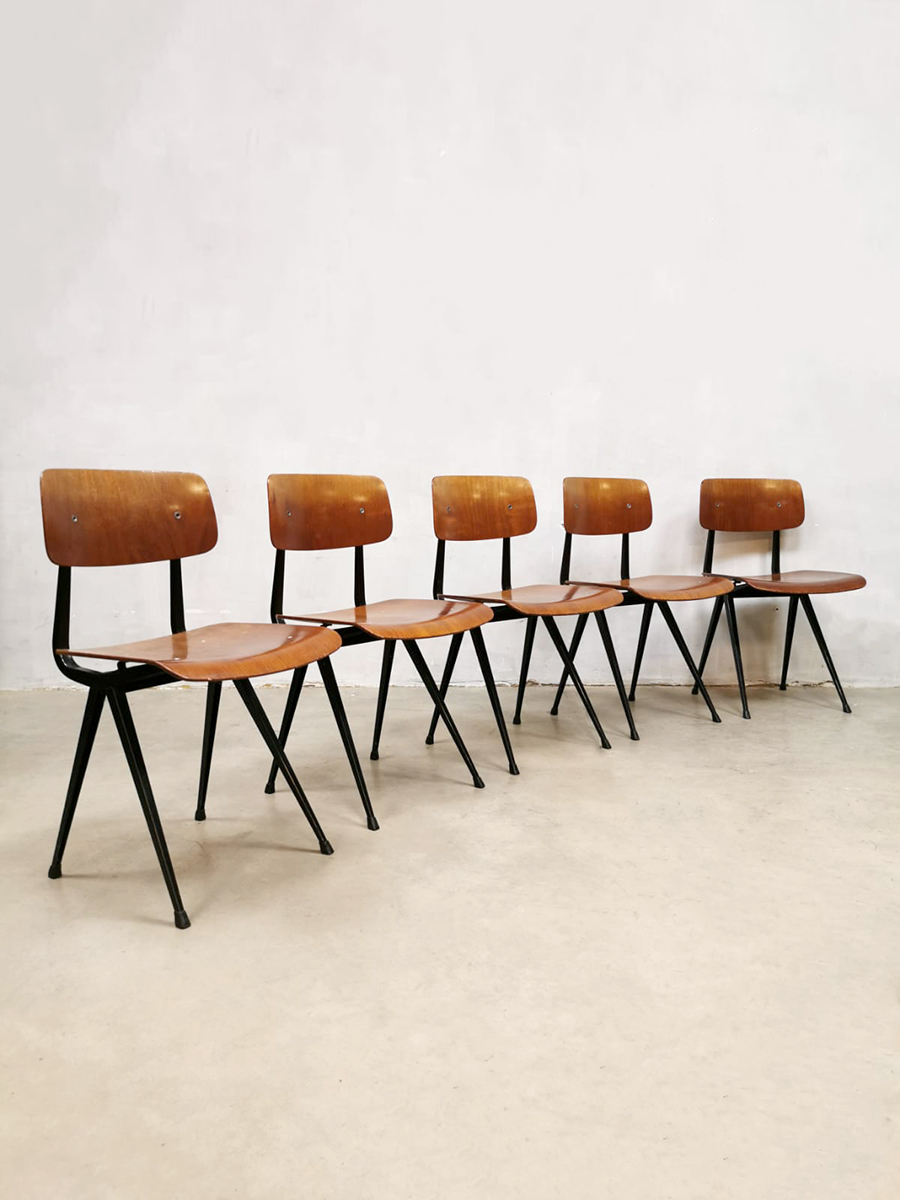 Industrial Dutch design school chairs stoelen Friso Kramer 1st edition