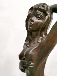 art deco bronzen beeld female nude lady