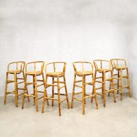 bohemian barstools rattan rotan bamboo bamboe barkrukken stools retro vintage