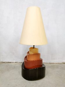 vintage French design table lamp tafellamp Kostka 'geometric'