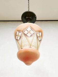 vintage art deco hanglamp plafondlamp opaal glas opaline glass pendant