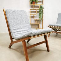 Midcentury Czech design easy chairs Jan Vanek lounge chairs 'Minimalism' vintage design
