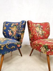 vintage cocktail chairs Bohemian flower print club chair expo