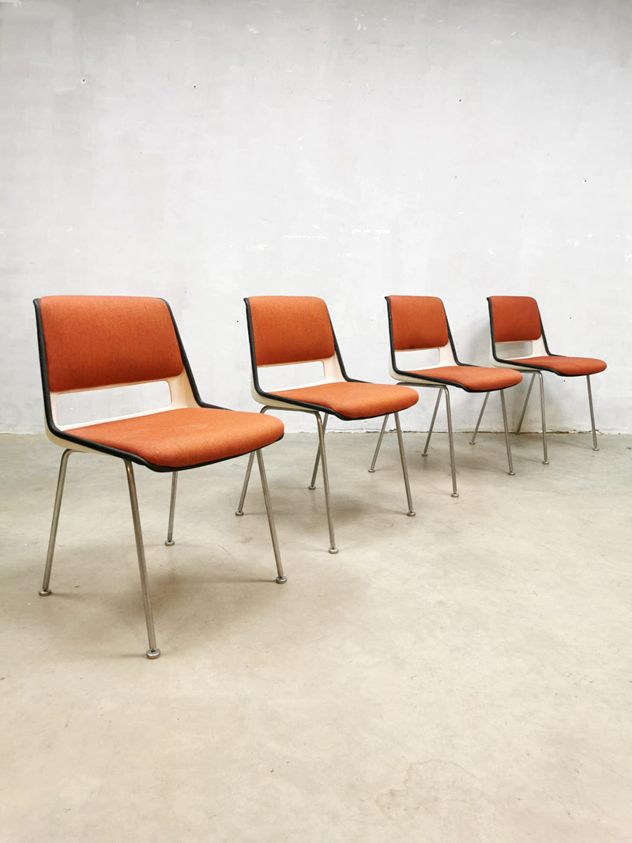 Vintage Dutch design dining chairs eetkamerstoelen Gispen Cordemeijer 'Model 2210'
