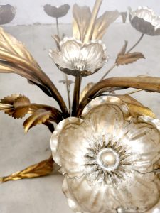 vintage design eclectic gold gilded coffee table side table Poppy salontafel bijzettafel klaproos