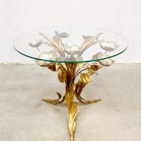 Vintage brass Gilt Metal and Glass Side Table salontafel Hans Kögl