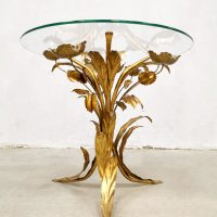 Vintage brass Gilt Metal and Glass Side Table Hans Kögl