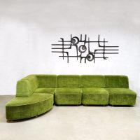 Vintage velvet modular sofa modulaire elementen lounge bank velours 'Green spirit'