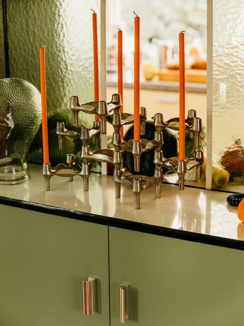 Vintage chromen kandelaars BMF Nagel - candle holders Fritz Nagel