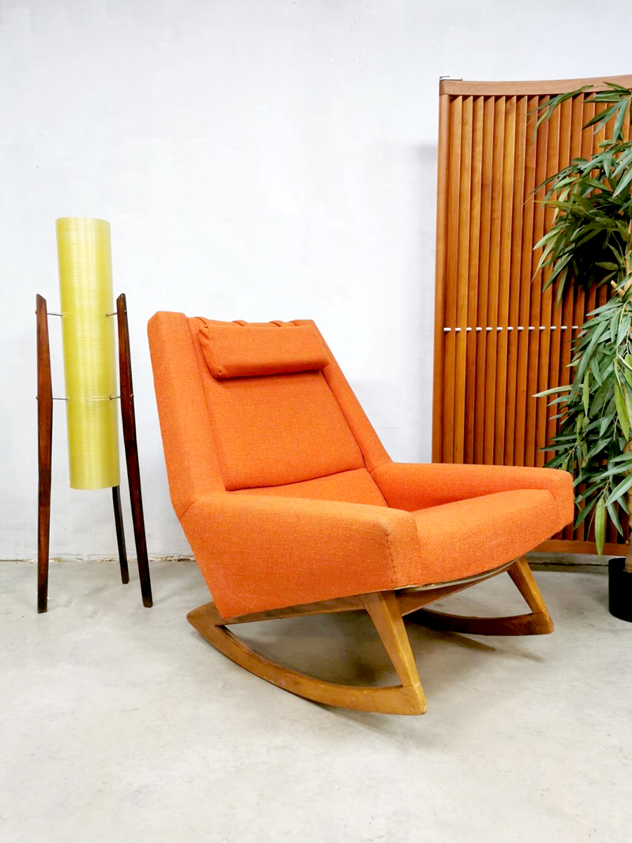 Midcentury Danish design rocking chair Deense schommelstoel