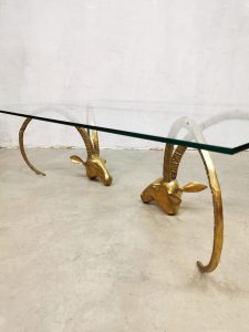 ibex heads brass coffee table luxury salontafel