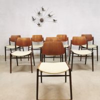 Vintage teakwood dining chairs eetkamerstoelen H. Lohmeyer Wilkhahn