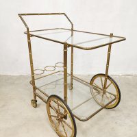 vintage brass italian trolley liquor cabinet serveerwagen
