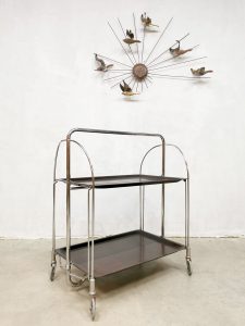 midcentury drankenkast serveerwagen trolley