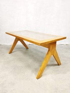 midcentury Dutch design salontafel webbing coffee table