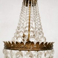 vintage kroonluchter Brass Chandelier Crystal Glass