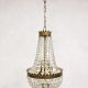 Antique Belgian gold gilded chandelier kroonluchter 'Petit chrystal luxury'
