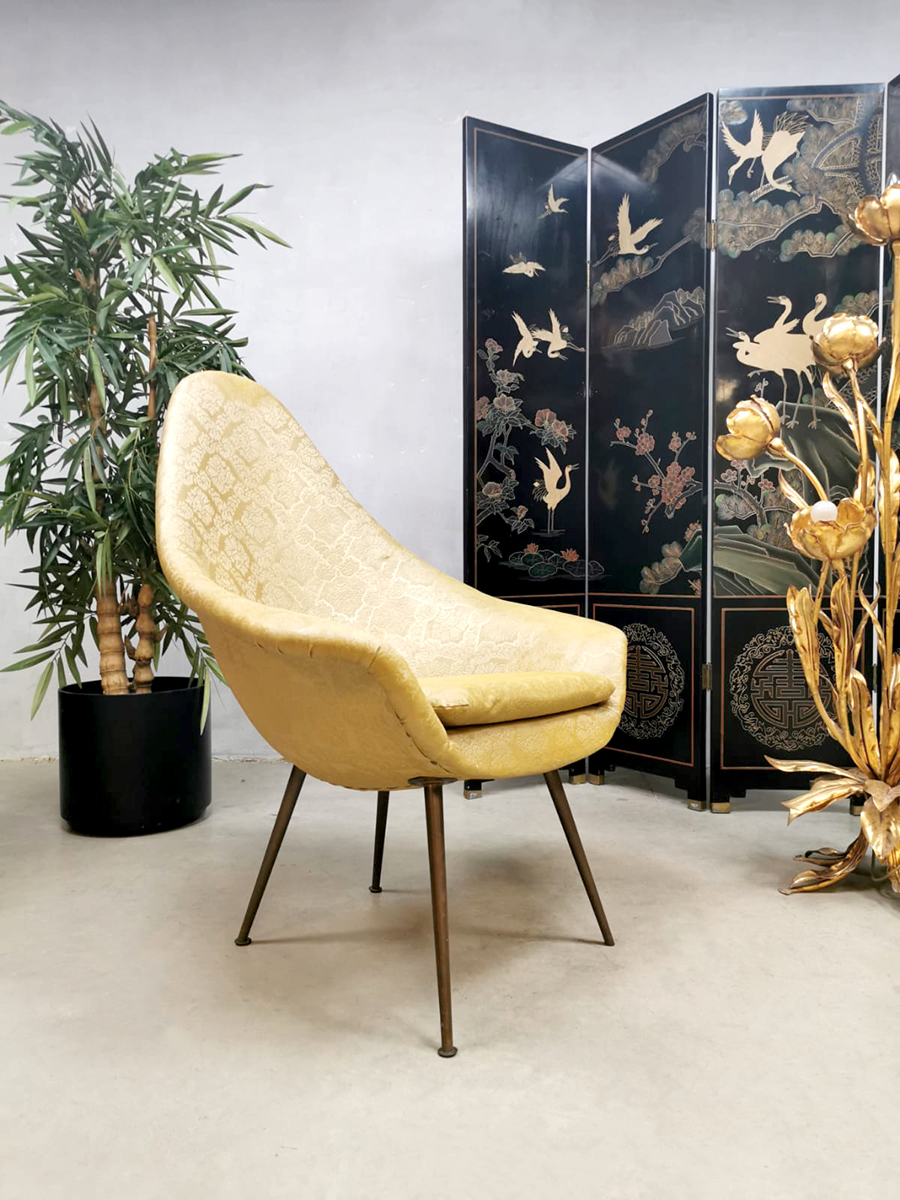 broeden trui Iets Midcentury Italian design easy chair lounge fauteuil 'Gold touch baroque  dessin' | Bestwelhip