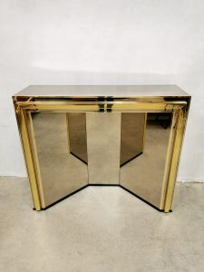 Hollywood regency console dressing table mirrored glass