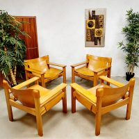 Vintage safari arm chairs 'Natura' lounge fauteuils Karin Mobring