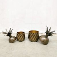vintage fifties brass ice bucket pineapples messing ananas
