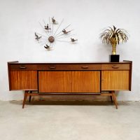 Vintage teakwood Dutch design sideboard dressoir wandkast