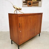 Tambour filing cabinet vintage midcentury kast 3