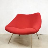 Vintage Oyster easy chair lounge fauteuil Artifort Pierre Paulin F157 red ladies model 4