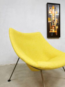 Dutch design ‘Oyster’ easy chair lounge fauteuil Artifort Pierre Paulin F157 yellow retro