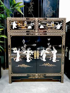 vintage laquer asian cabinet chest of drawers oriental kast 3