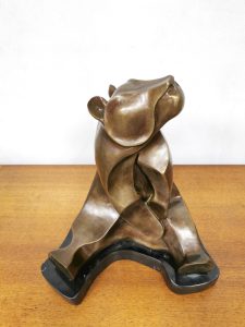 brass bronze beer sculpture bronzen beer beeld 1920 1930 style Vanderstraeten 5