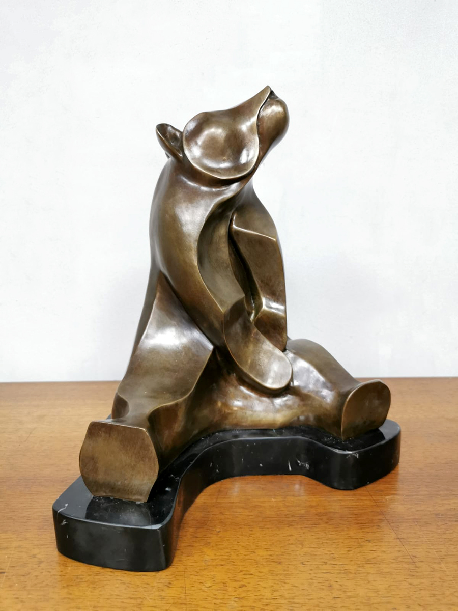 Brass beer sculpture bronze beer beeld Van der Straete