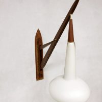 midcentury Danish design milk glass teak wall lamp hengellamp