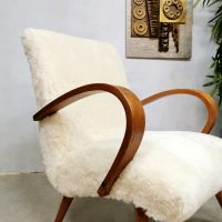 midcentury armchair sheep teddy lounge fauteuil white
