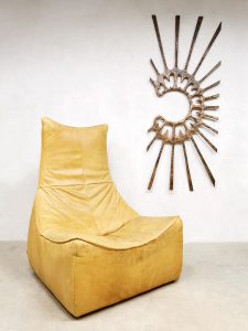 vintage design Gerard van den Berg Rock easy chair leather leren fauteuil